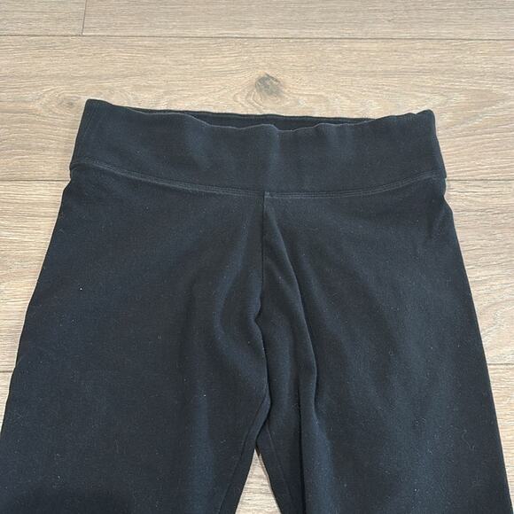 VICTORIAS SECRET PINK Black Cotton High Rise Wide Waistband Leggings Size Medium - Picture 3 of 9